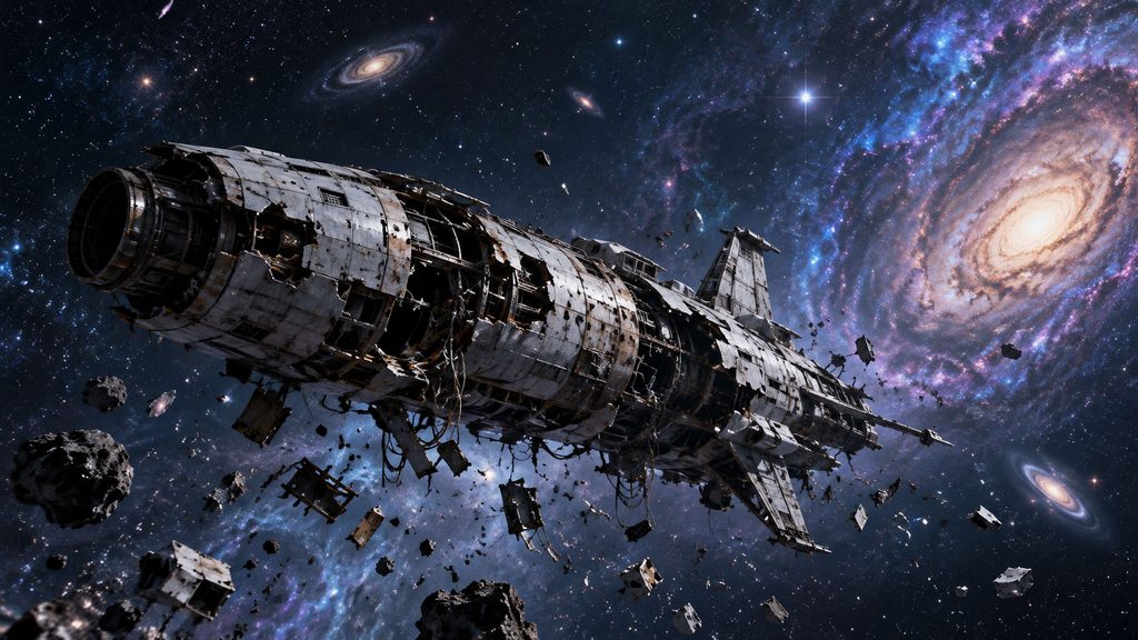 銀河を漂う壊れた宇宙船